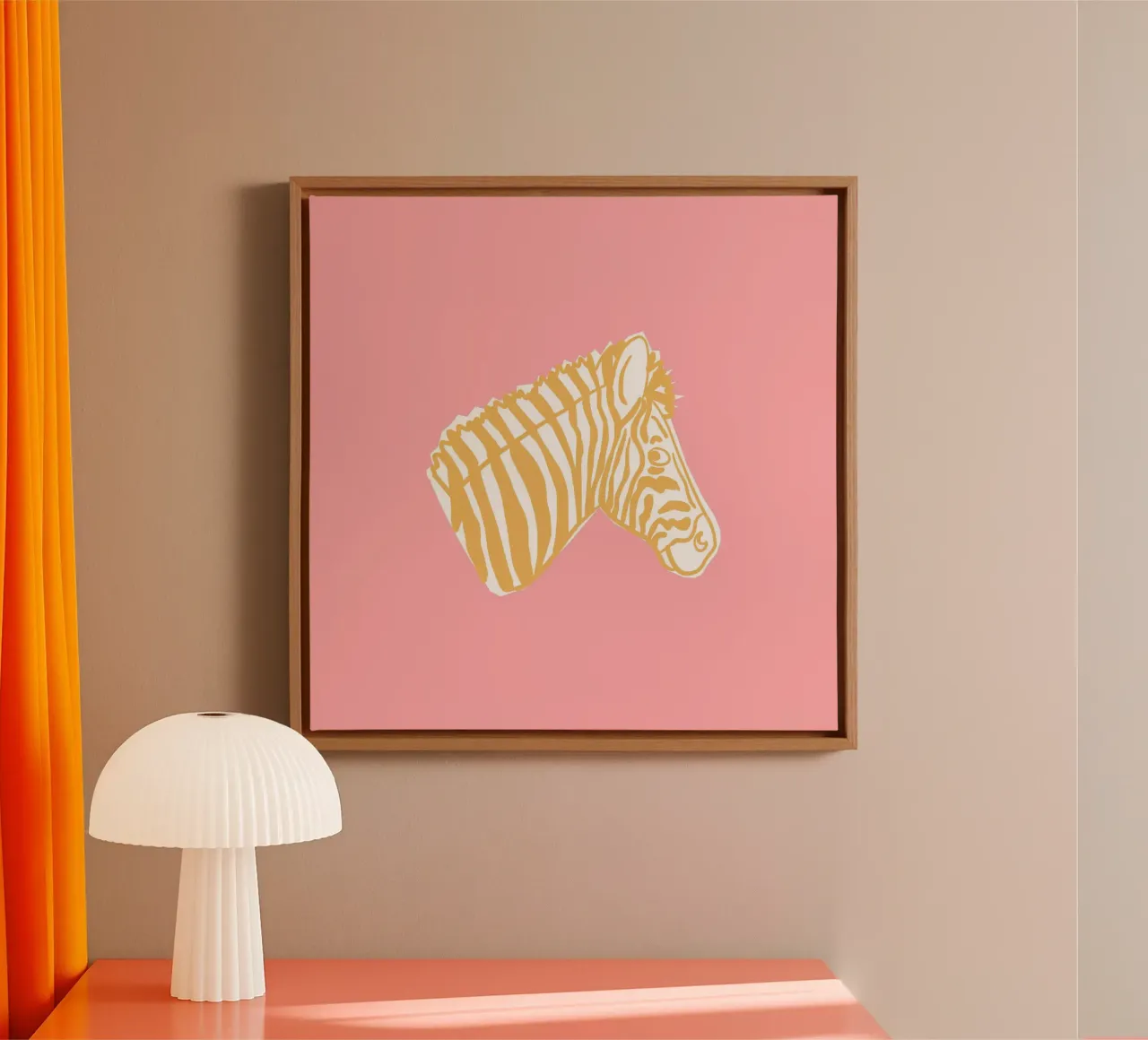 Zèbre jaune toile avec Caisse américaine de Julia Reyelt