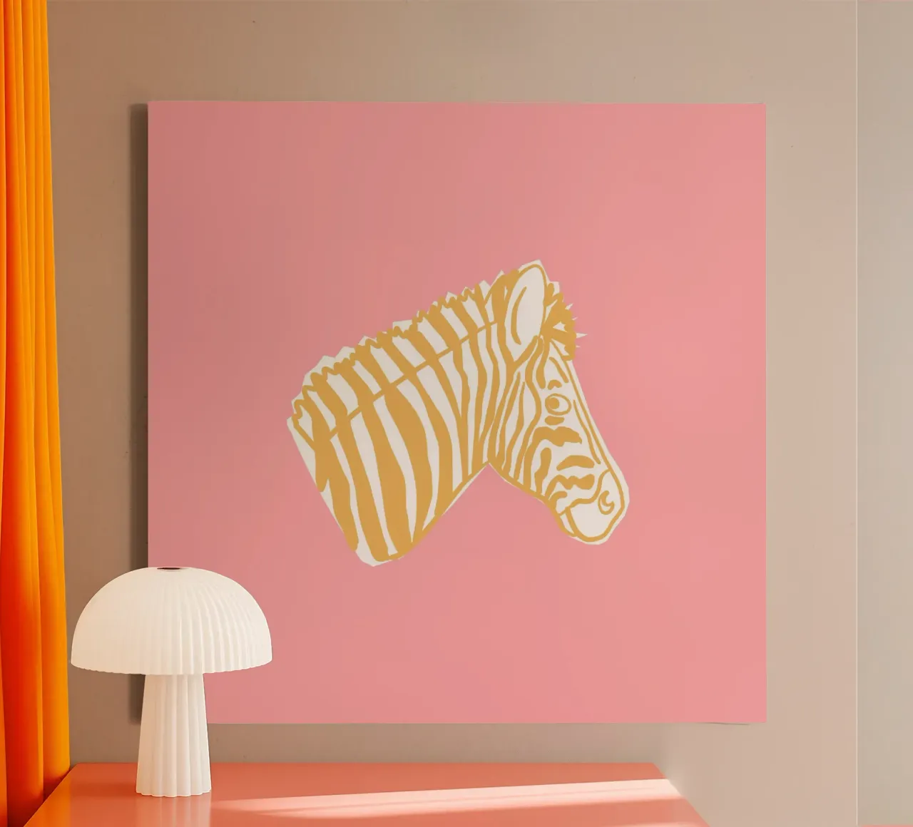 Zèbre jaune toile avec Caisse américaine de Julia Reyelt