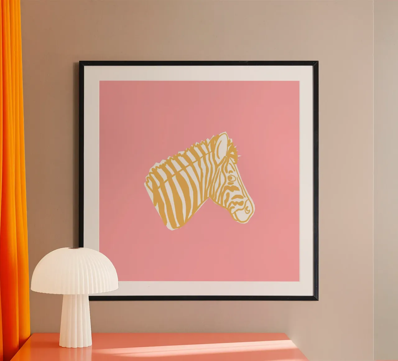 Zebra gialla poster da Julia Reyelt