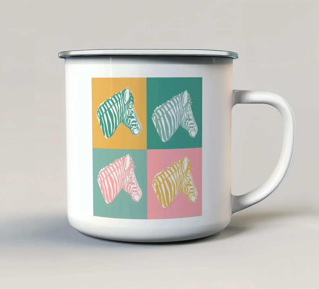 4 Zebre 1 tazza in smalto da Julia Reyelt