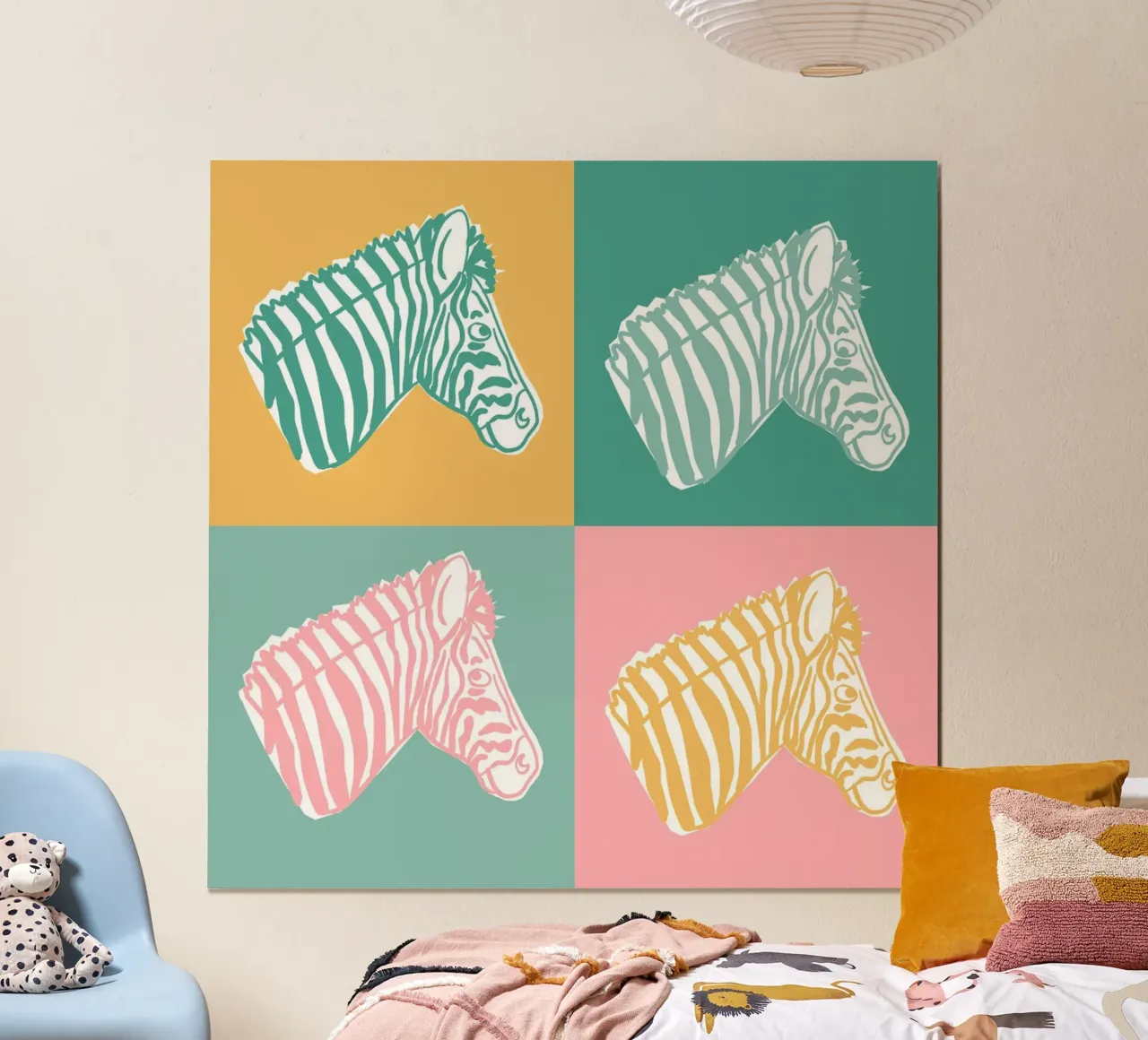 4 Zebre 1 poster con telaio in plastica da Julia Reyelt