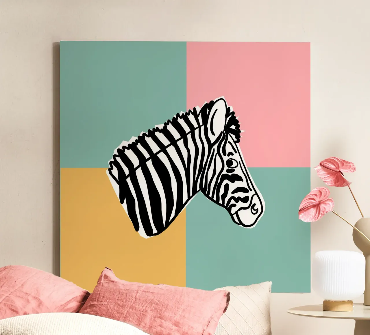 Hakuna Matata Zebra tela con Cornice a cassetta da Julia Reyelt