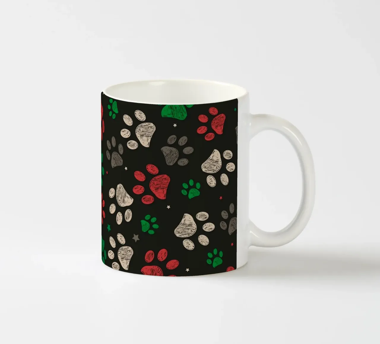 Trace met roodgroen kerstdesign pootafdruk keramische mok van gulsengunel