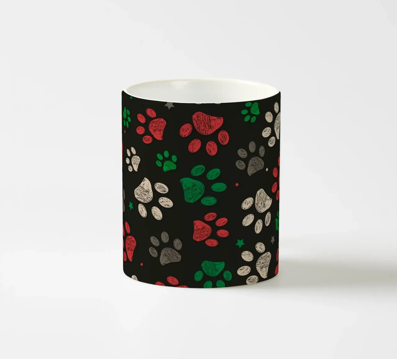 Trace met roodgroen kerstdesign pootafdruk keramische mok van gulsengunel