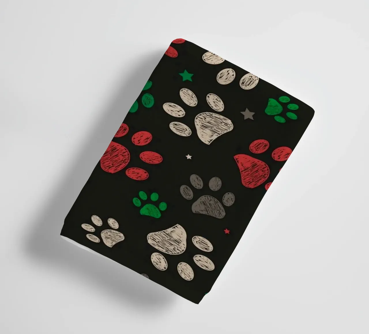 Trace with red green christmas design paw print towel by gulsengunel