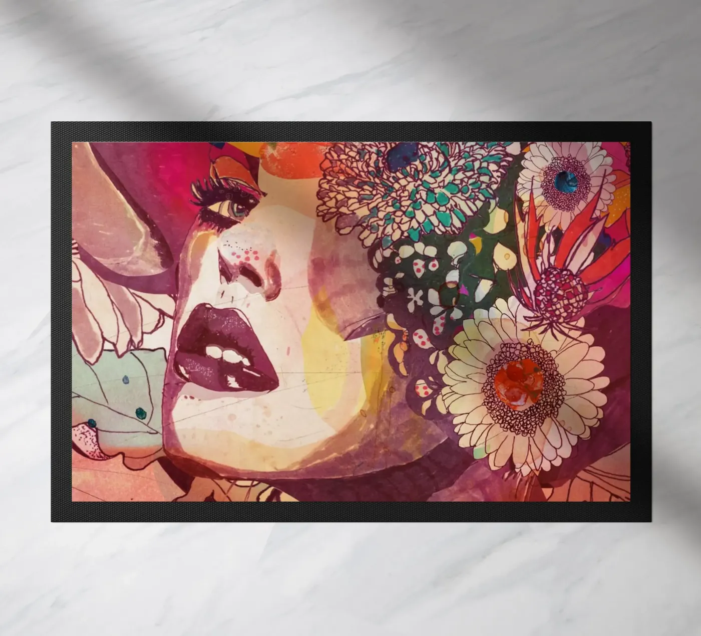 gerbera doormat by Giulio Iurissevich