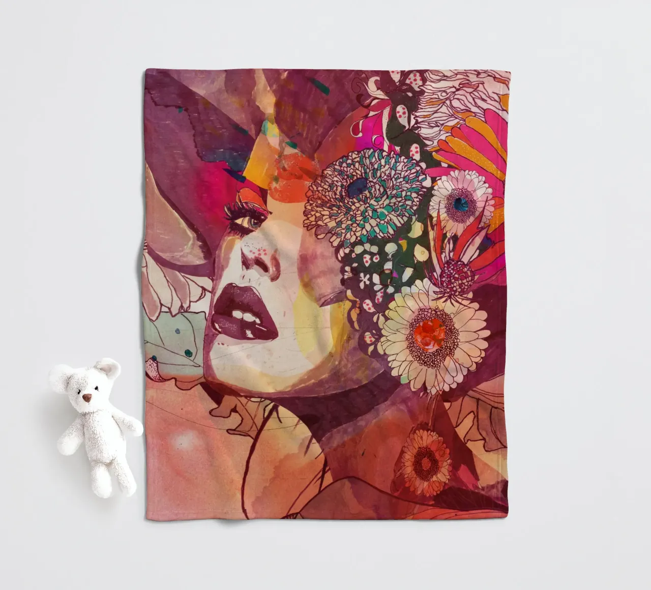 gerbera fleecedeken van Giulio Iurissevich