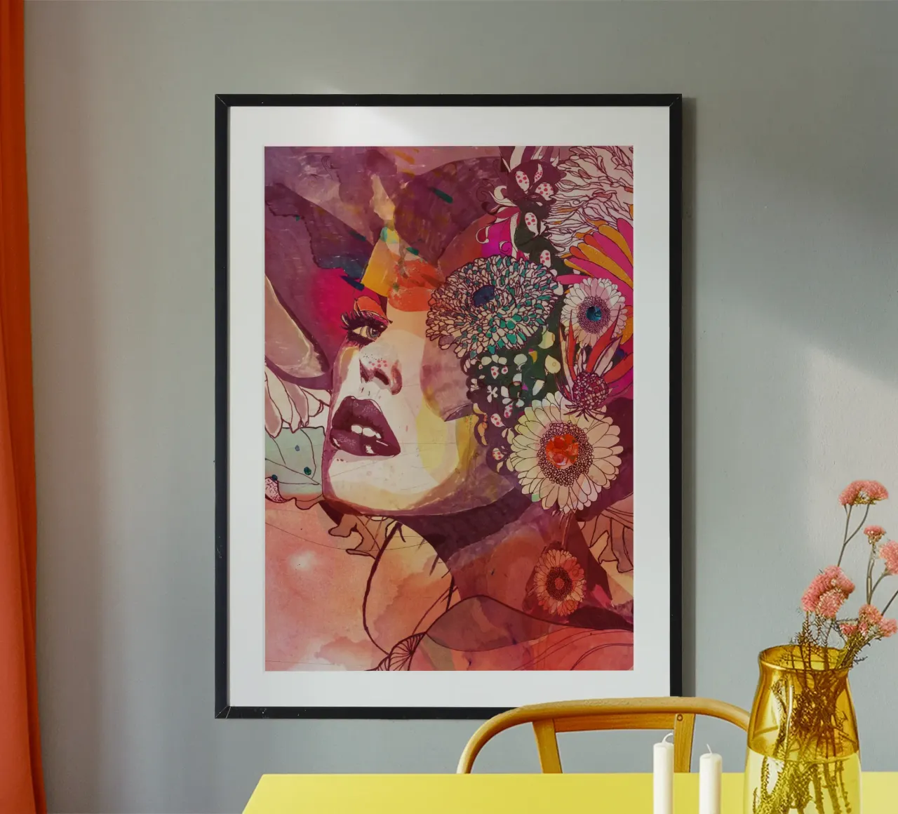 gerbera poster con telaio in alluminio da Giulio Iurissevich