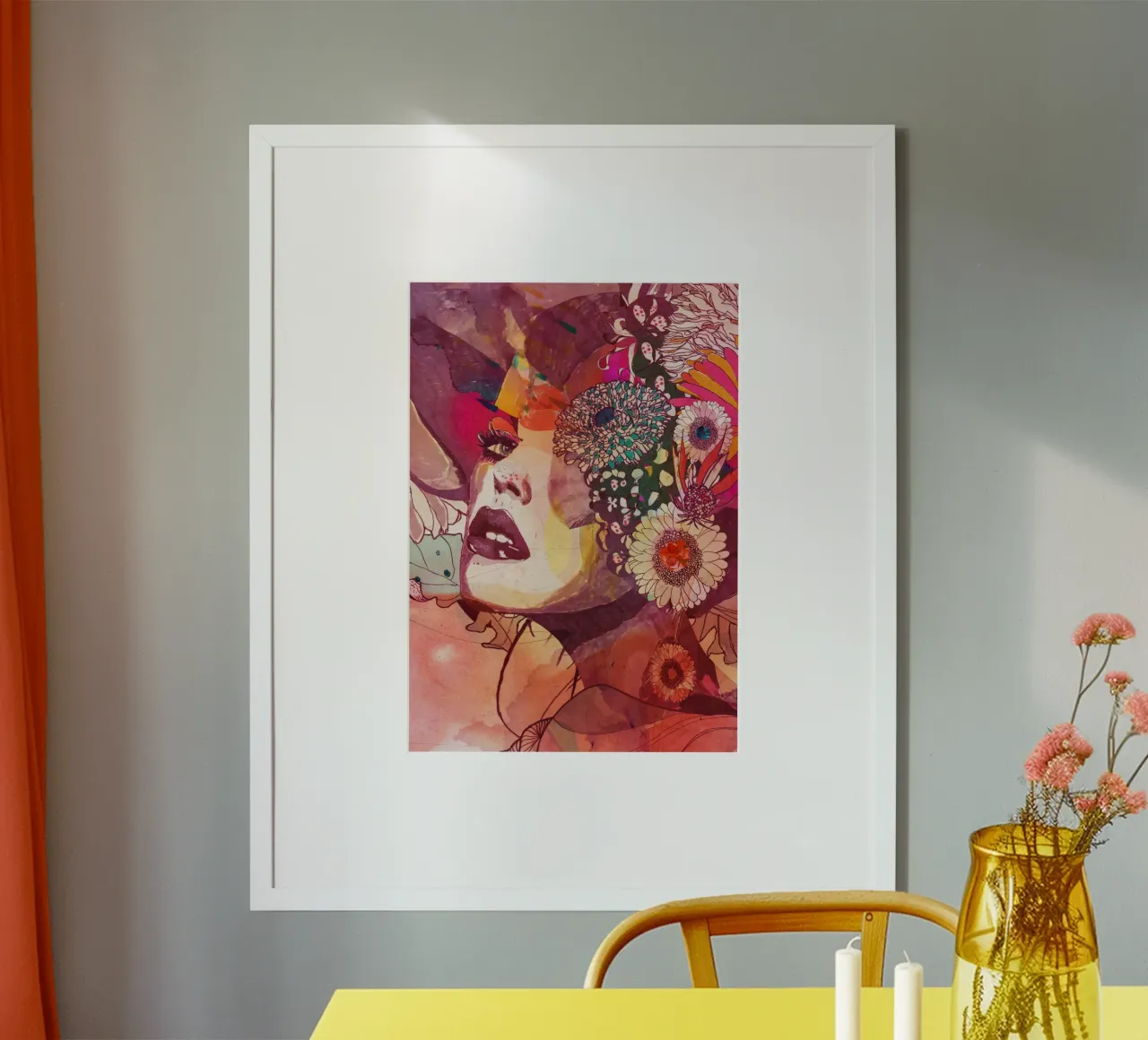 gerbera poster con telaio in alluminio da Giulio Iurissevich