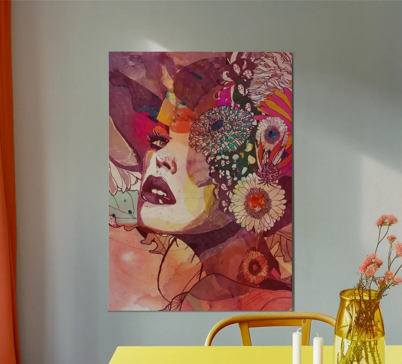 gerbera poster con telaio in alluminio da Giulio Iurissevich