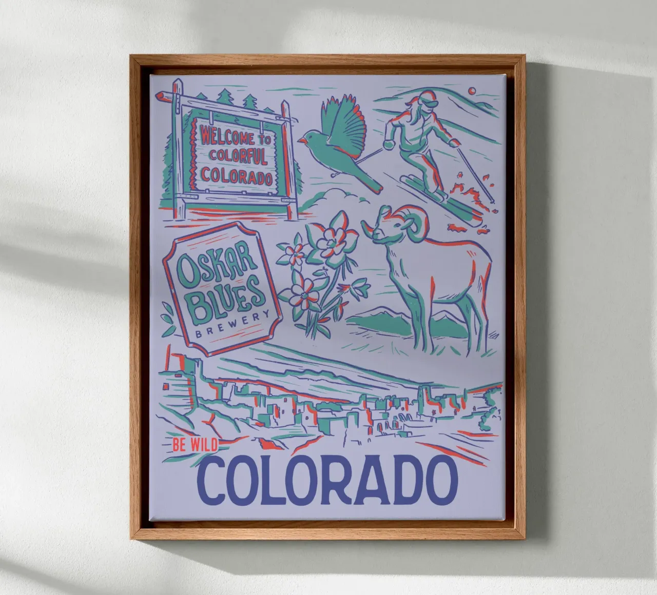 Colorado State Poster tela con Cornice a cassetta da hewitt shop