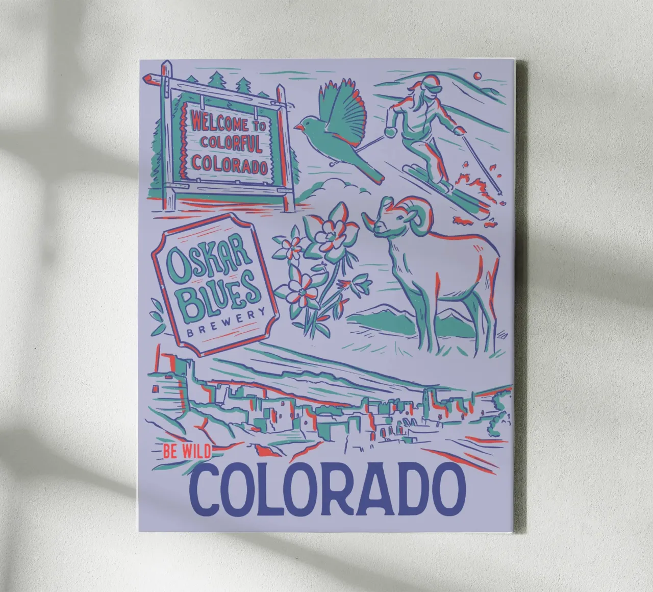 Colorado State Poster tela con Cornice a cassetta da hewitt shop