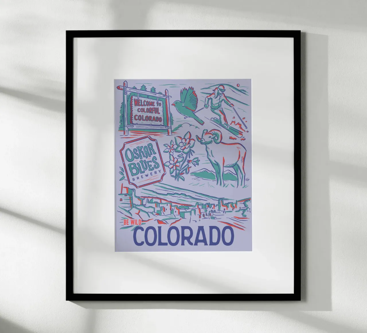 Colorado State Poster poster con telaio in alluminio da hewitt shop
