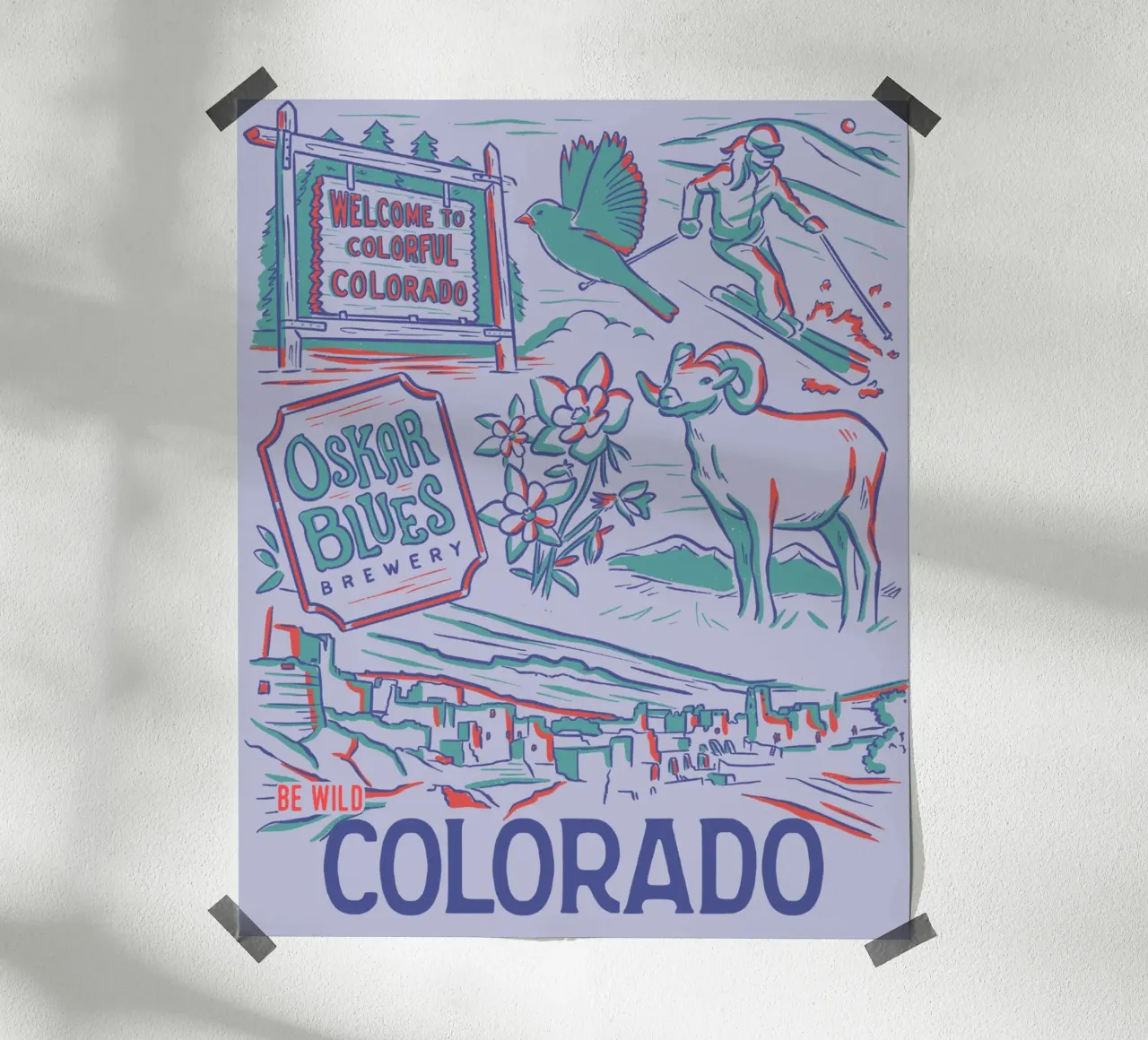 Colorado State Poster poster con telaio in alluminio da hewitt shop
