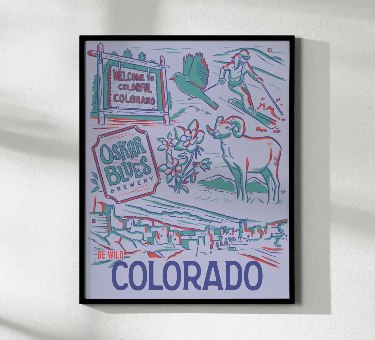 Colorado State Poster poster con telaio in alluminio da hewitt shop