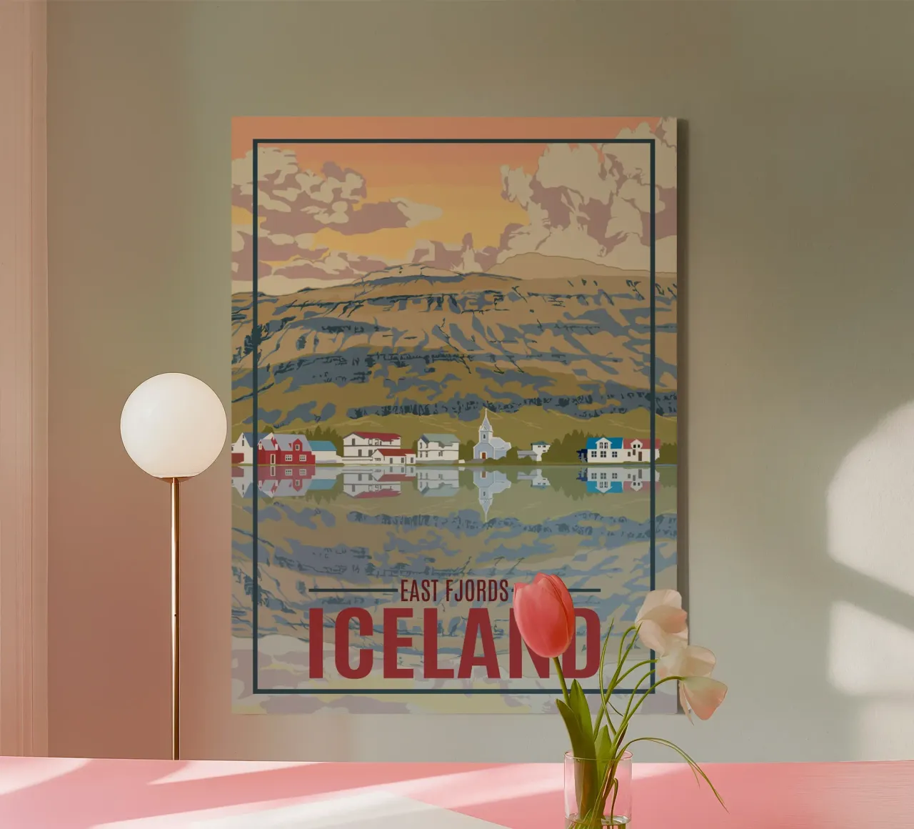 IJsland Oostfjord canvas met Baklijst van hewitt shop
