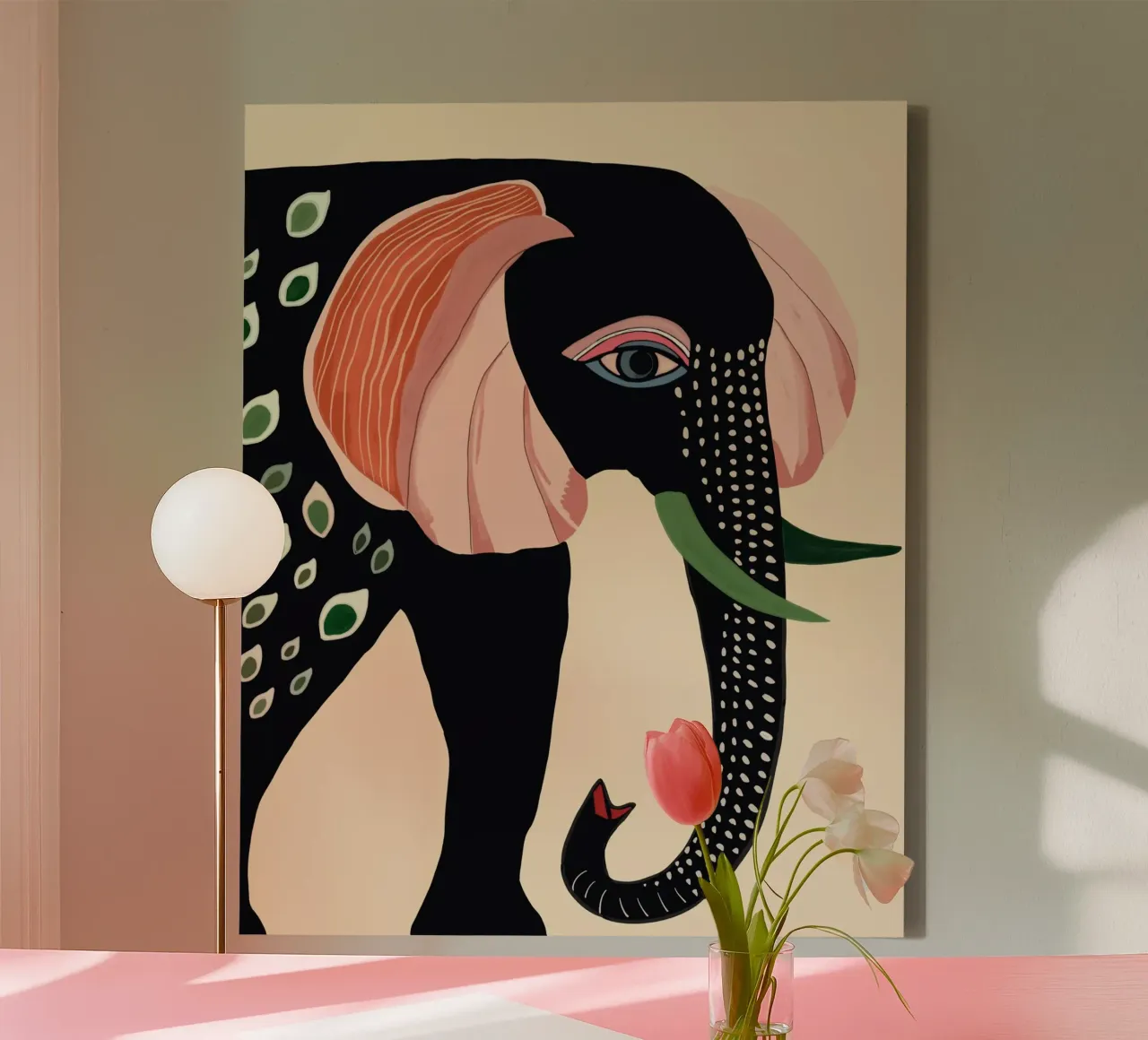 Colorful Elephant canvas by ArtsySesta
