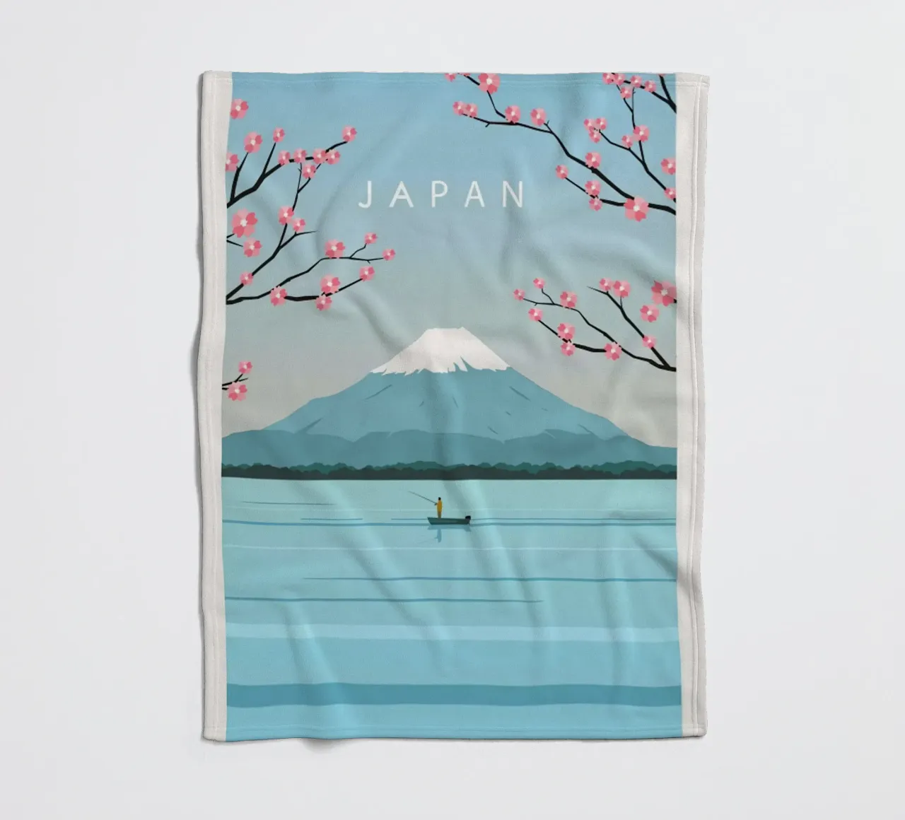 Poster di viaggio sul Giappone Monte Fuji coperta in pile da hewitt shop