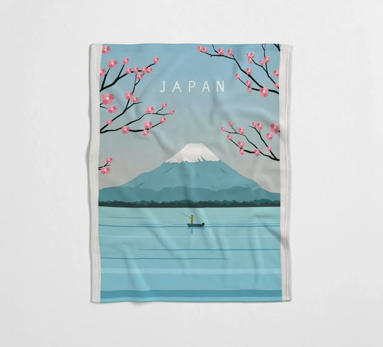Poster di viaggio sul Giappone Monte Fuji coperta in pile da hewitt shop