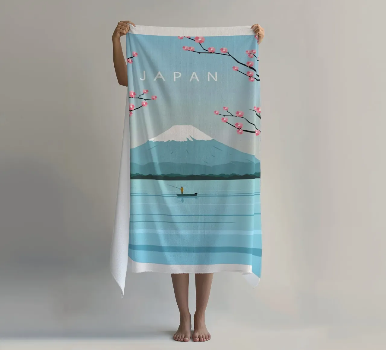 Poster di viaggio sul Giappone Monte Fuji telo mare da hewitt shop