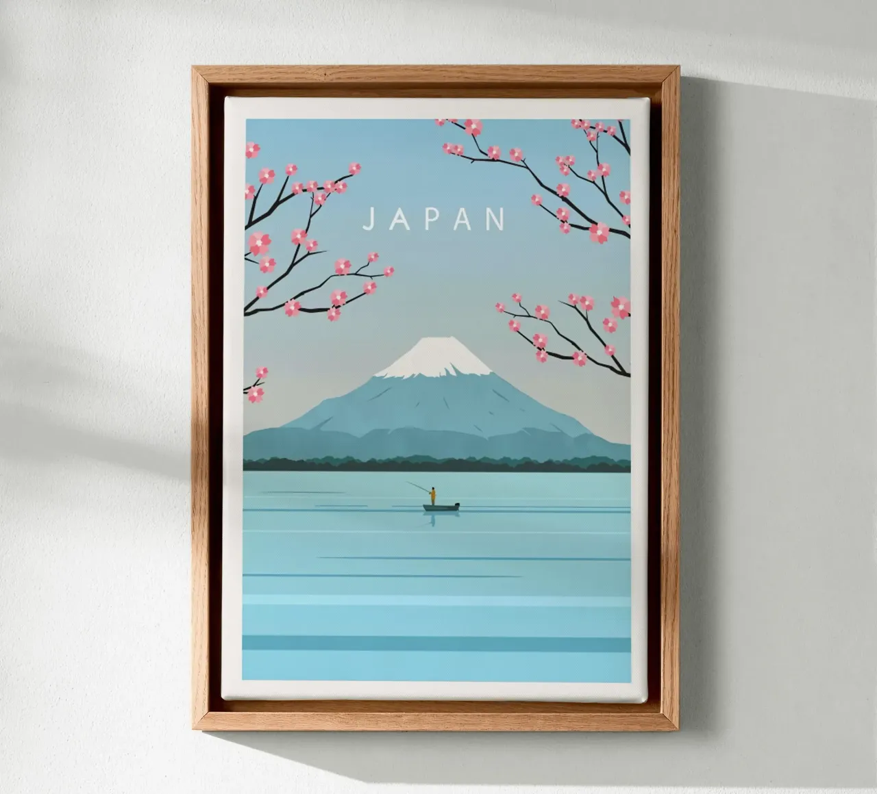 Poster di viaggio sul Giappone Monte Fuji tela con Cornice a cassetta da hewitt shop