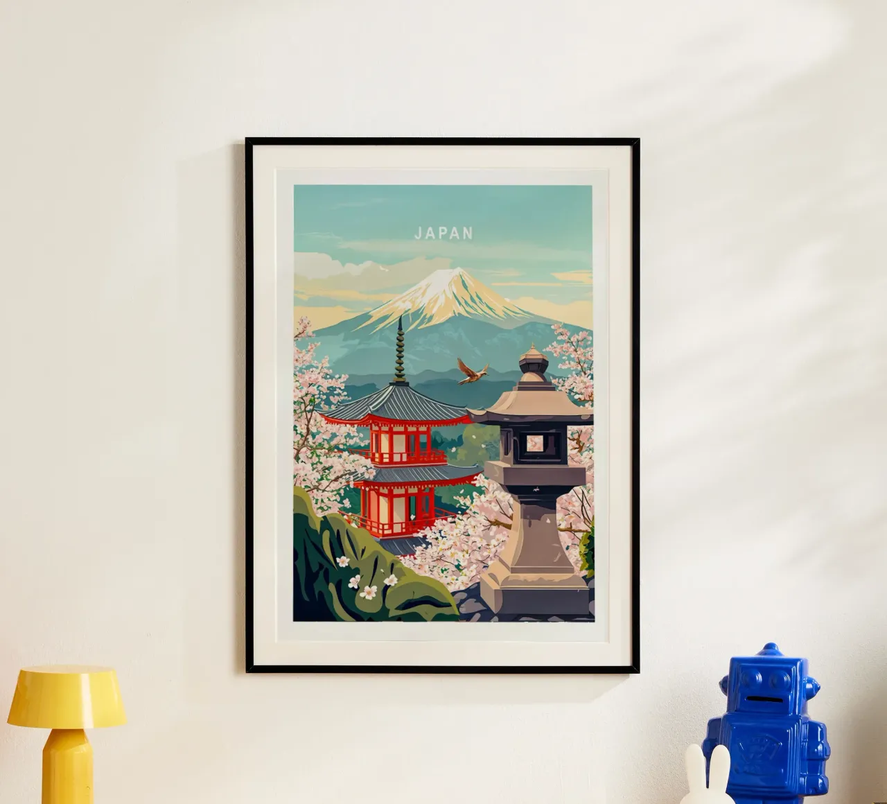 Poster di viaggio del Giappone poster con telaio in alluminio da hewitt shop