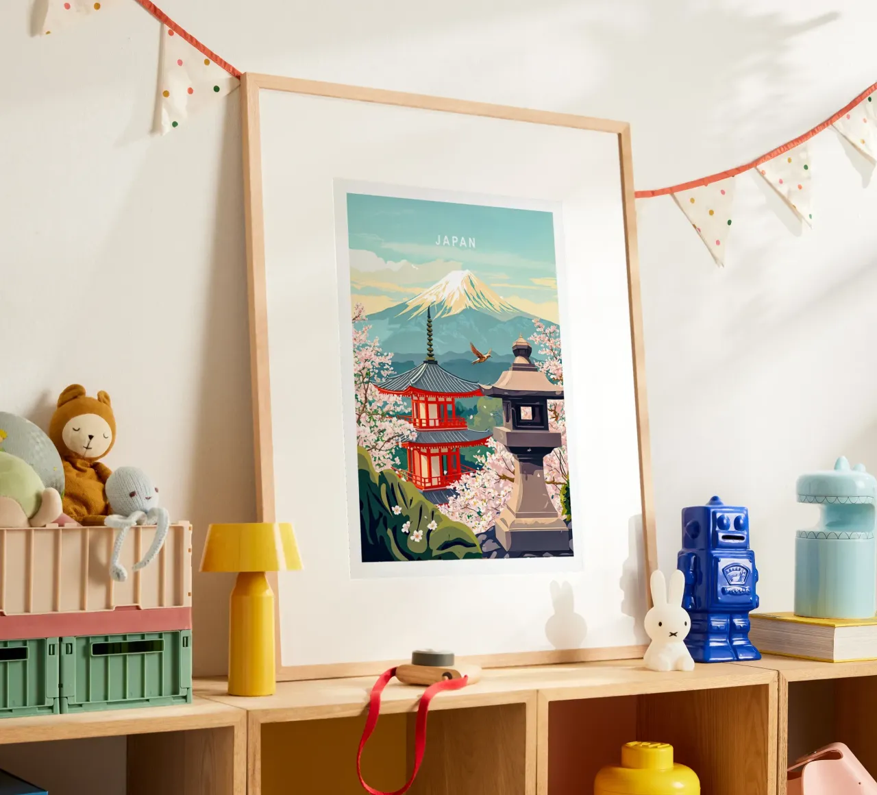 Poster di viaggio del Giappone poster con telaio in alluminio da hewitt shop