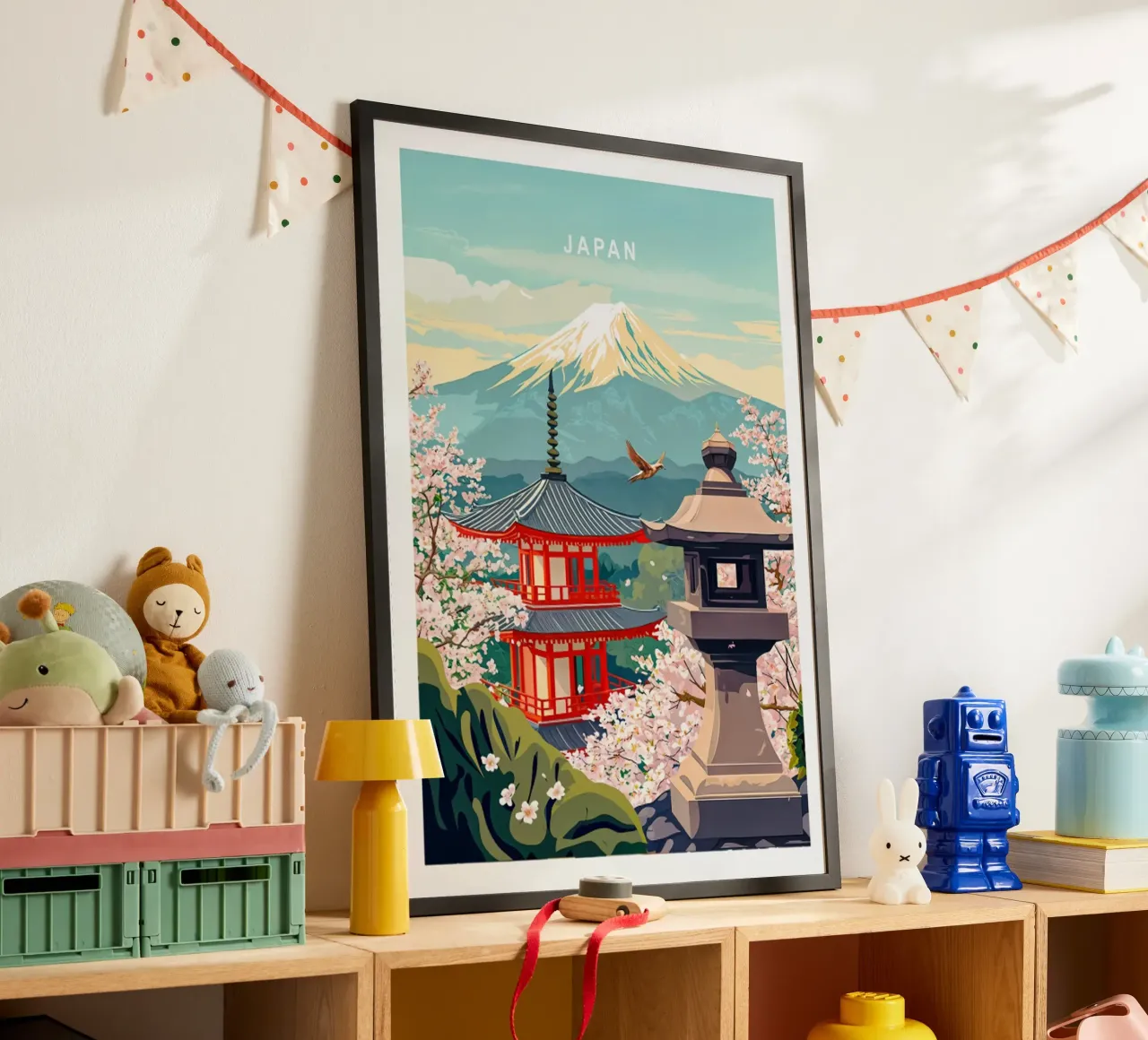 Poster di viaggio del Giappone poster con telaio in alluminio da hewitt shop