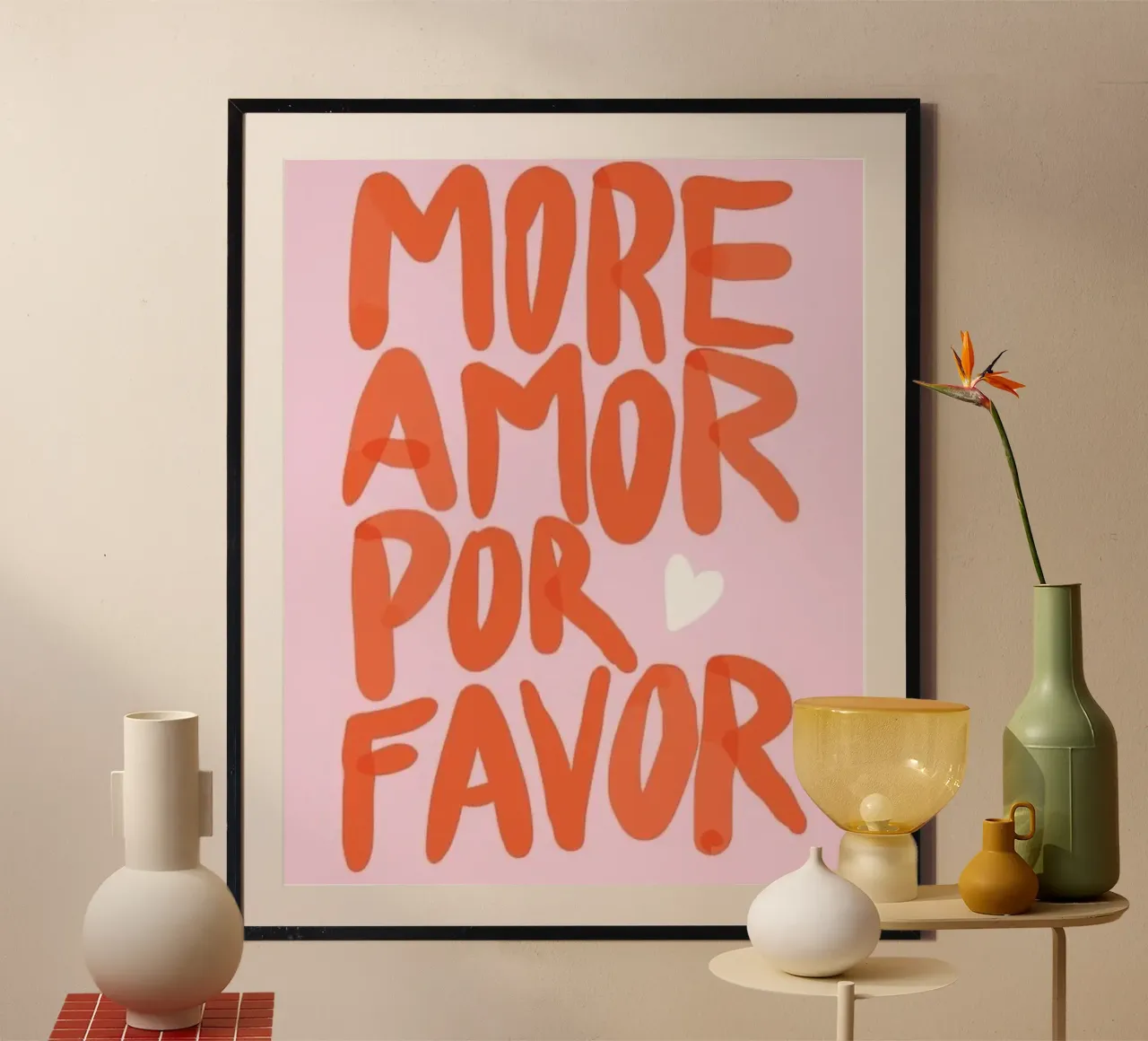 L'amore poster con telaio in legno da cosmos studio