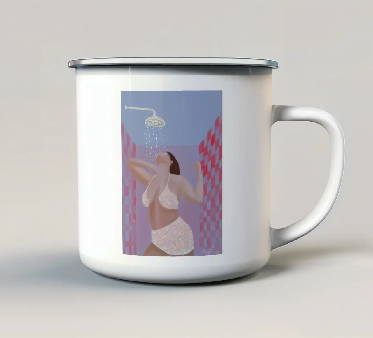 Self care tazza in smalto da Femlouise.illustrations