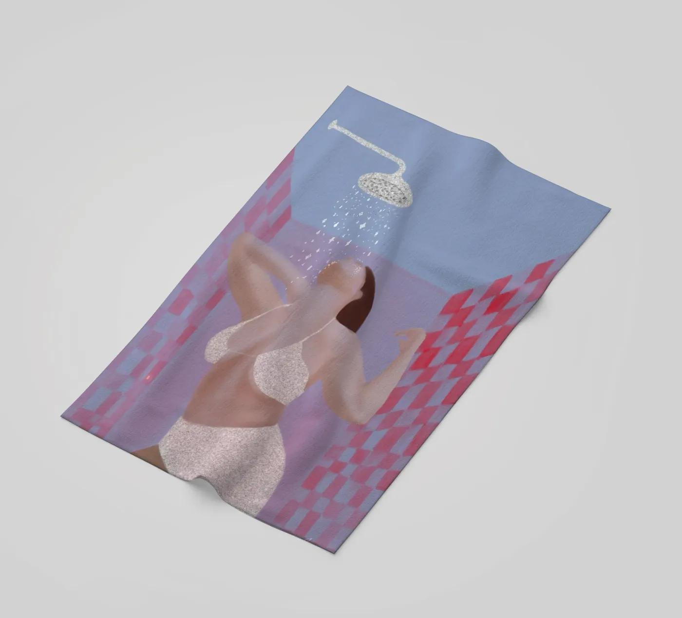 Self care beach towel by Femlouise.illustrations