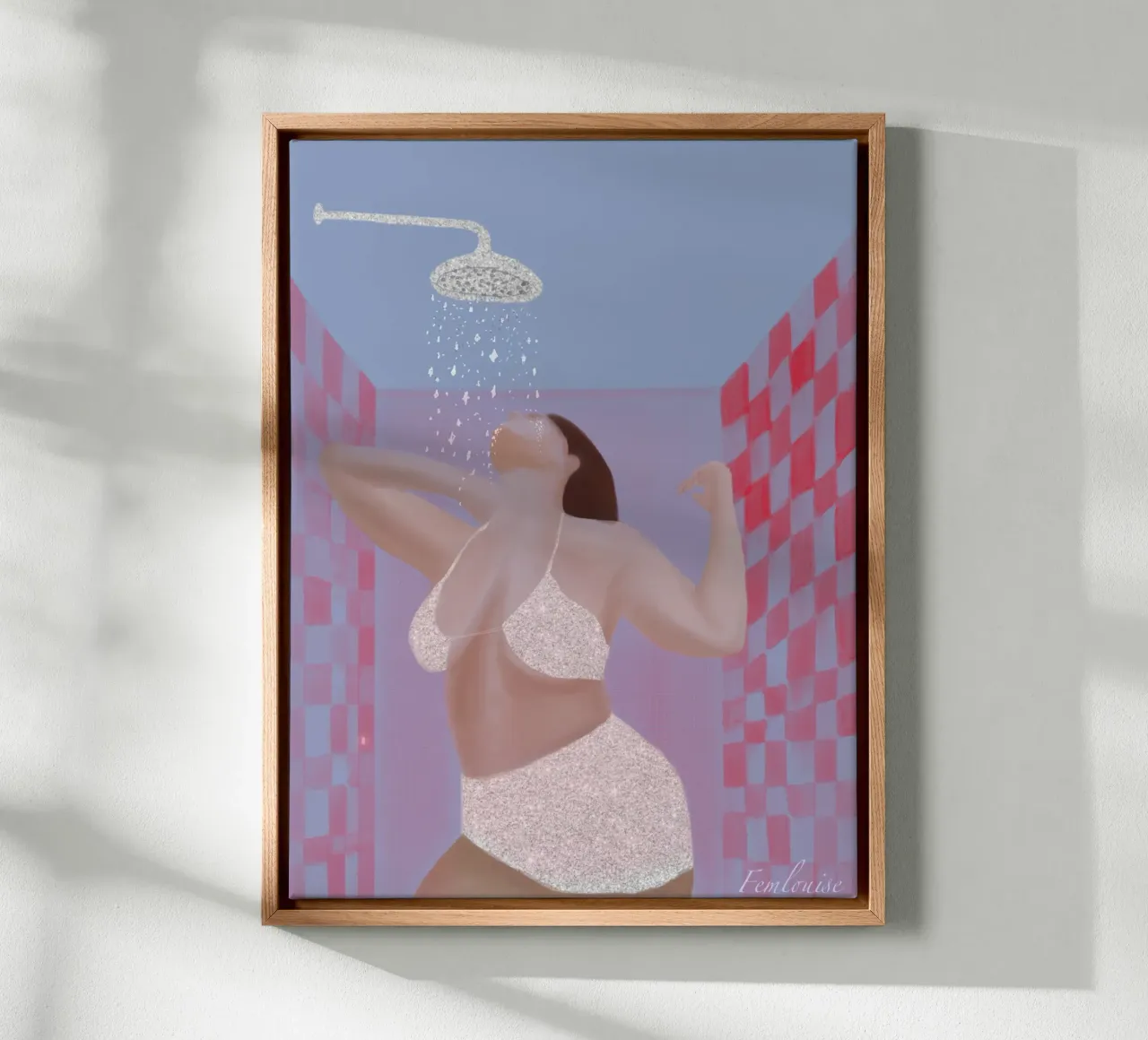 Self care tela con Cornice a cassetta da Femlouise.illustrations
