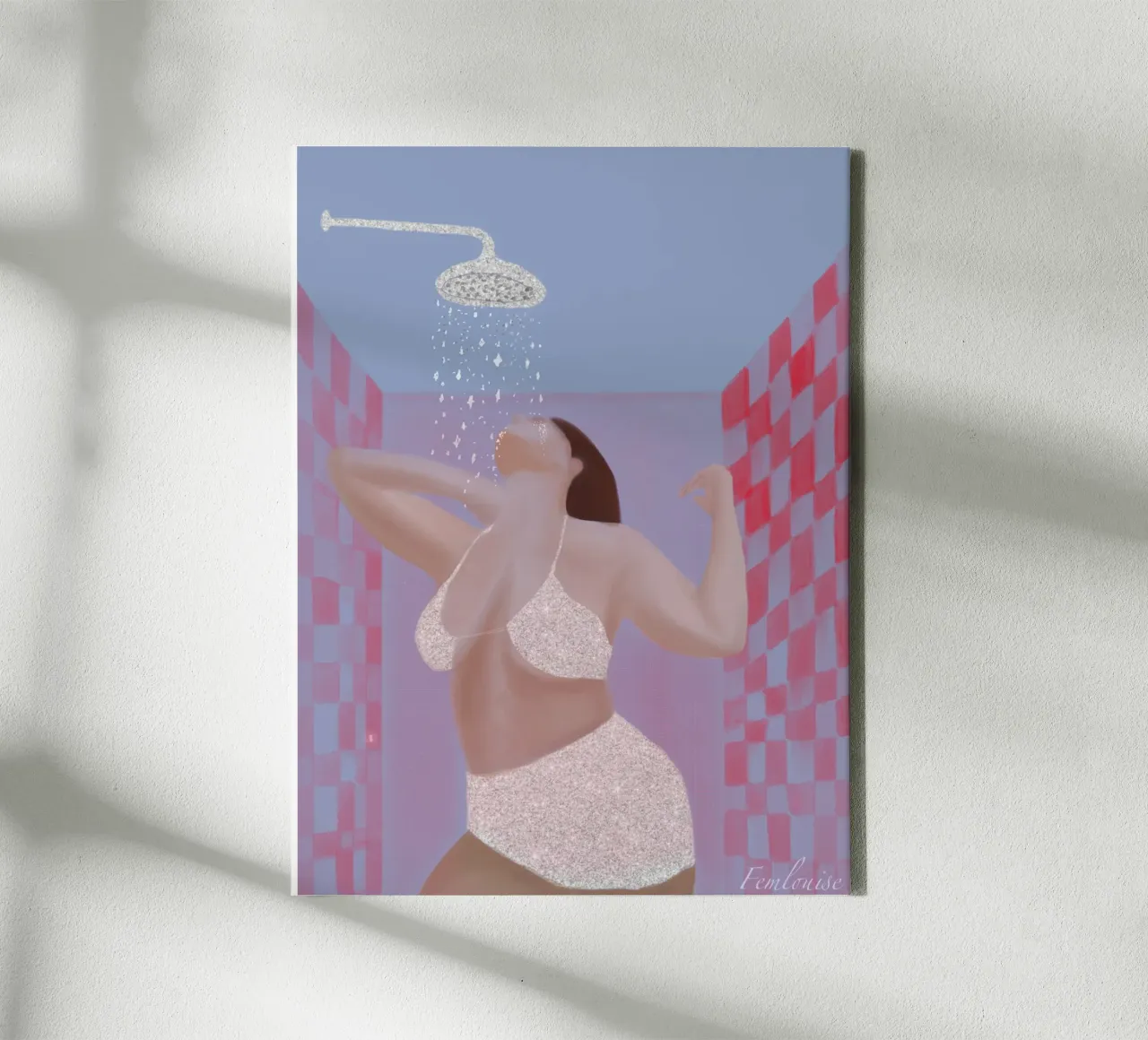 Self care tela con Cornice a cassetta da Femlouise.illustrations