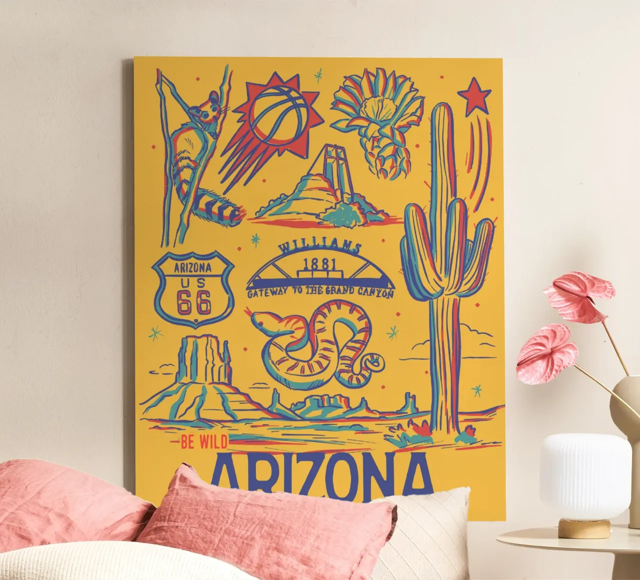 Arizona State Poster tela con Cornice a cassetta da hewitt shop
