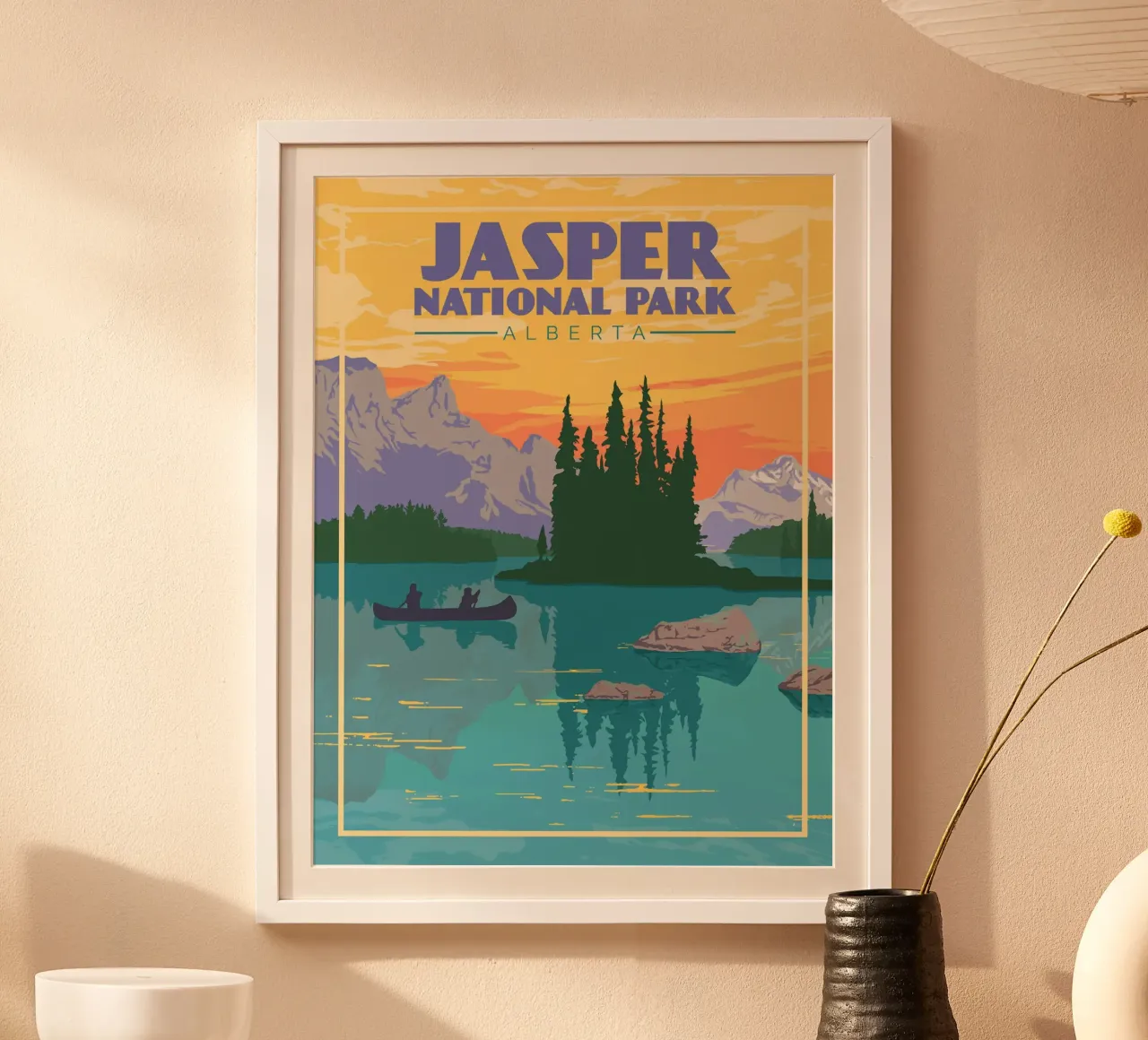 Parco nazionale di Jasper Alberta poster con telaio in legno da hewitt shop