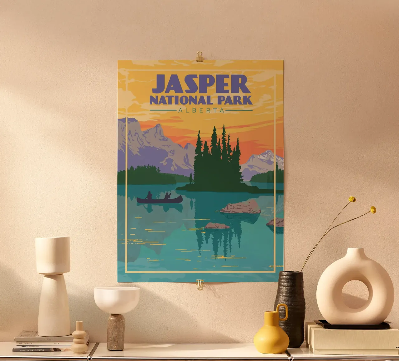Parco nazionale di Jasper Alberta poster con telaio in legno da hewitt shop