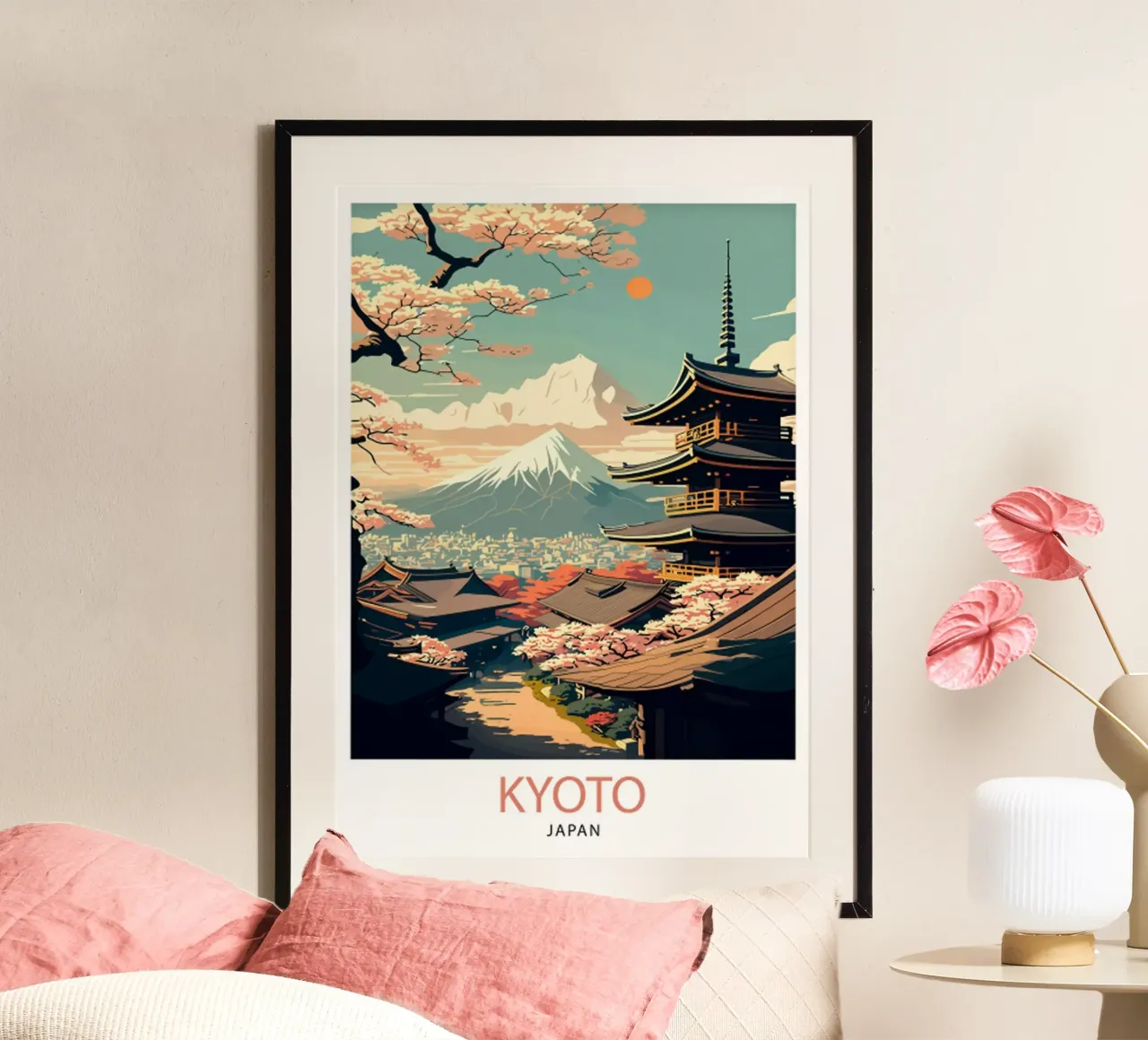 Viaggio Kyoto Giappone poster con telaio in alluminio da hewitt shop