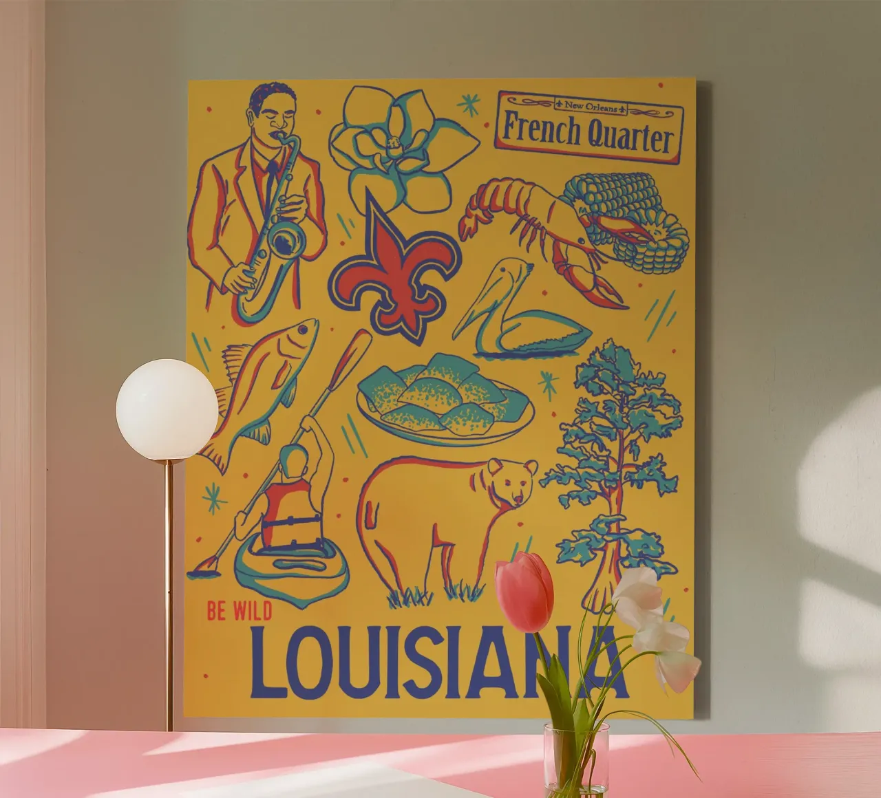 Louisiana State Poster tela con Cornice a cassetta da hewitt shop