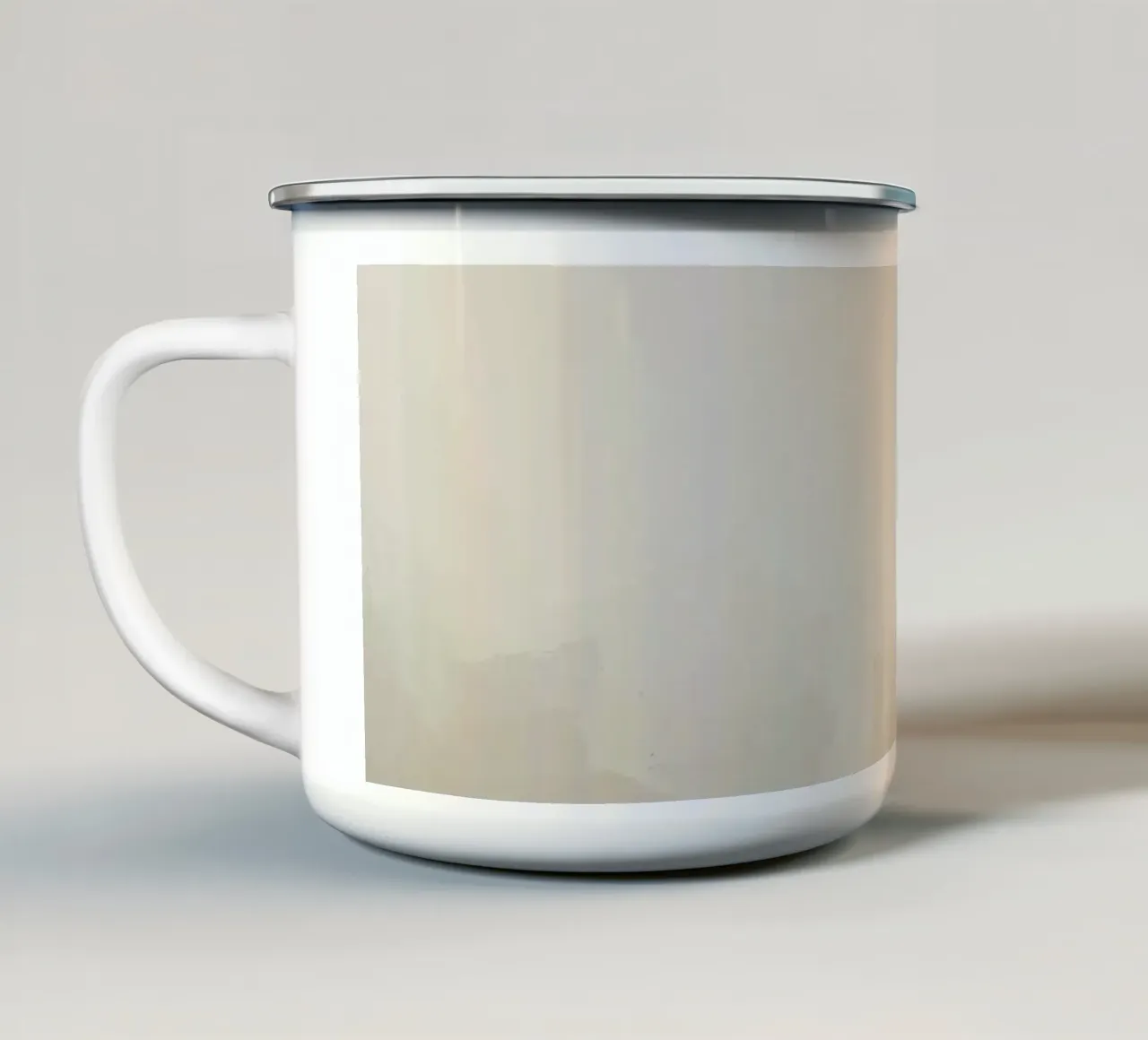 Abstract landschap in aardetinten emaille mok van DesignDoodle