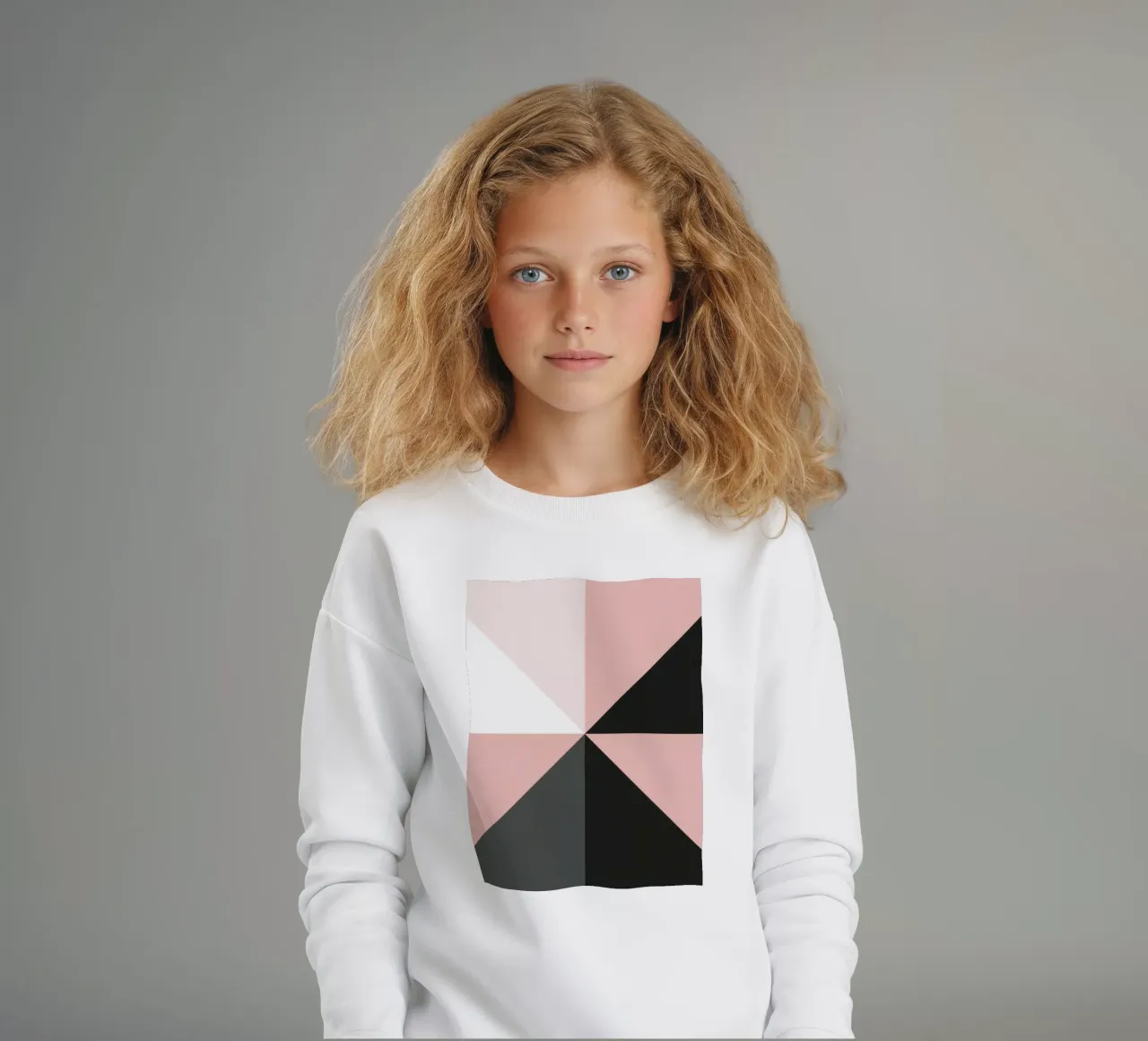 Composición geométrica abstracta de triángulos de color rosa sudadera para niño de DesignDoodle