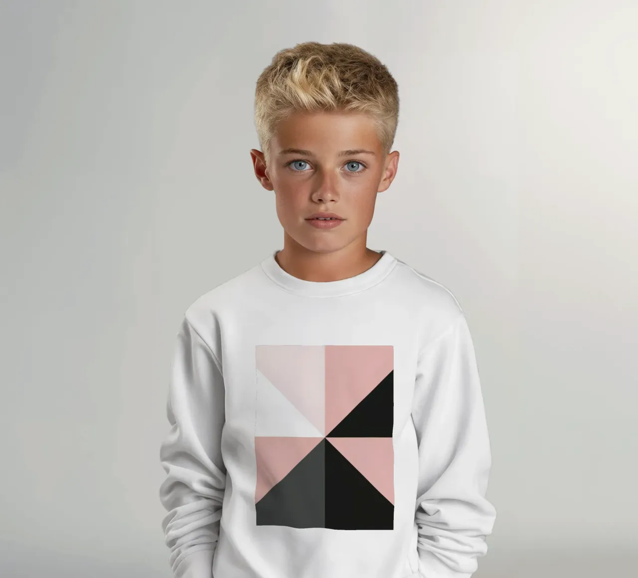 Composición geométrica abstracta de triángulos de color rosa sudadera para niño de DesignDoodle