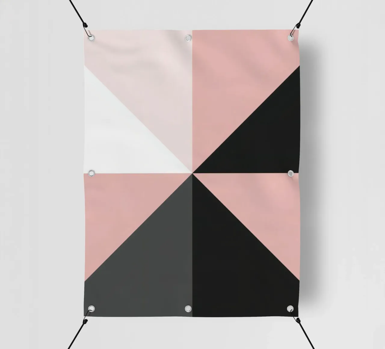 Composición geométrica abstracta de triángulos de color rosa lonas publicitarias de DesignDoodle