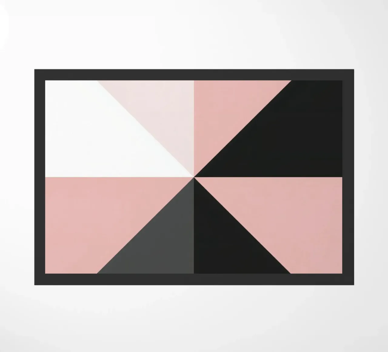Composición geométrica abstracta de triángulos de color rosa felpudo de DesignDoodle