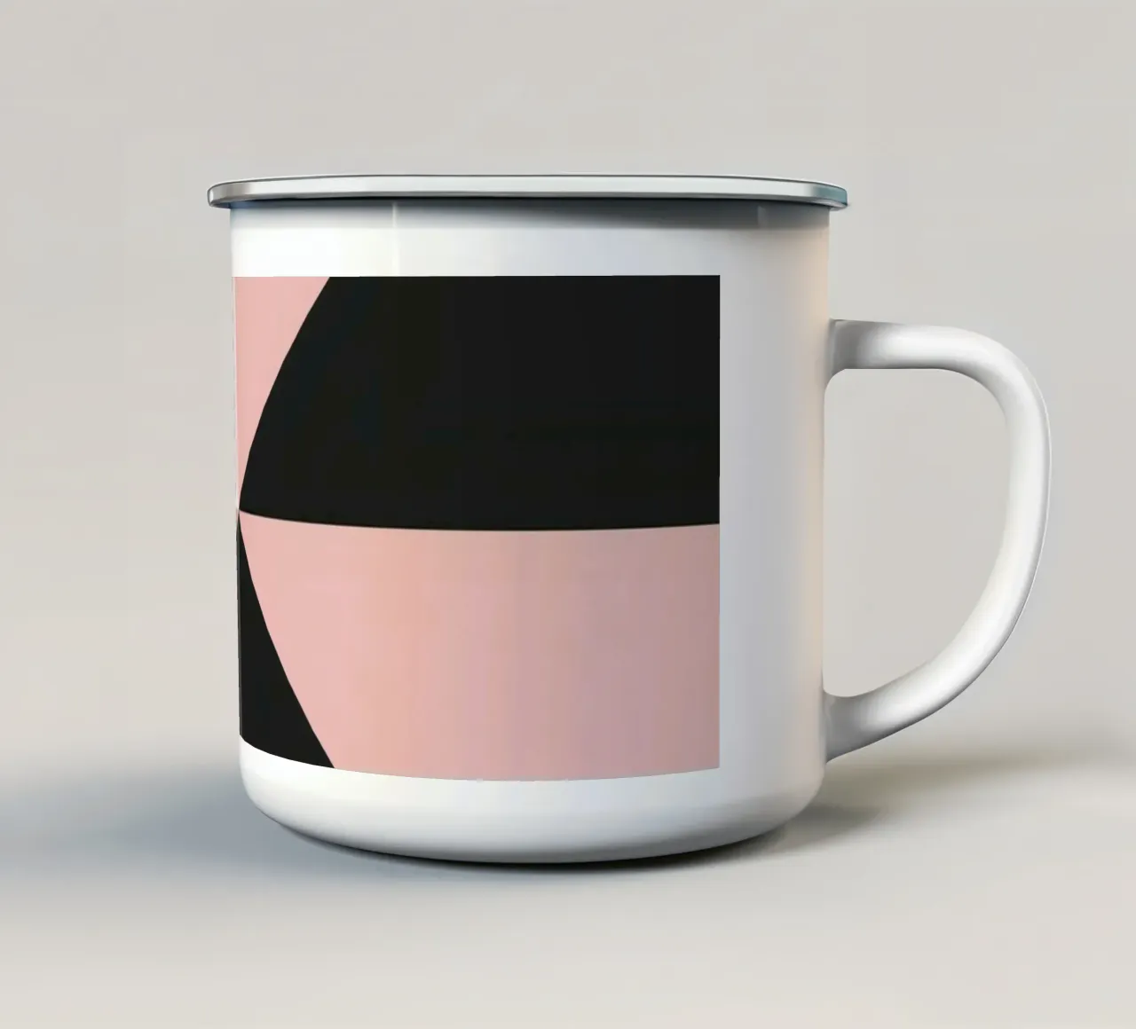 Composizione geometrica astratta di triangoli rosa colorati tazza in smalto da DesignDoodle