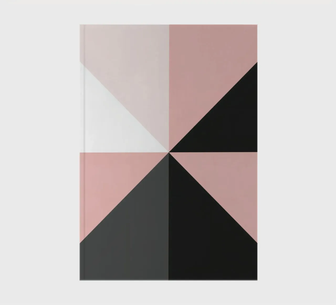 Abstract Geometric Composition of pink Colored Triangles notebook by DesignDoodle