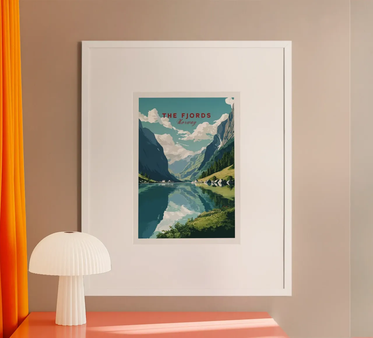 Poster di viaggio sui fiordi della Norvegia poster con telaio in alluminio da hewitt shop
