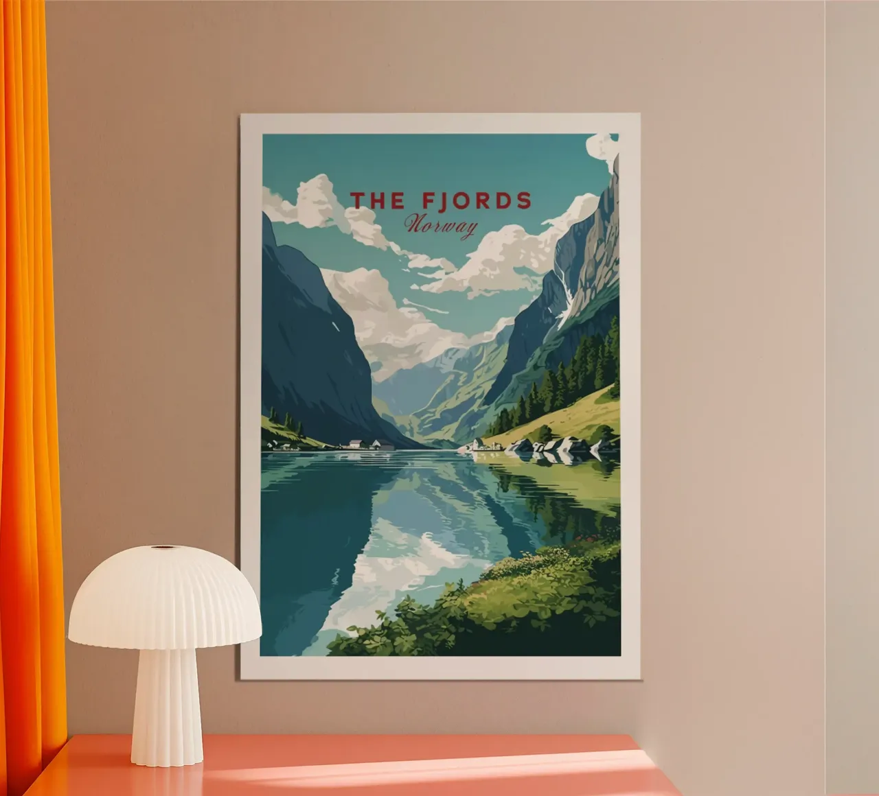 Poster di viaggio sui fiordi della Norvegia poster con telaio in alluminio da hewitt shop