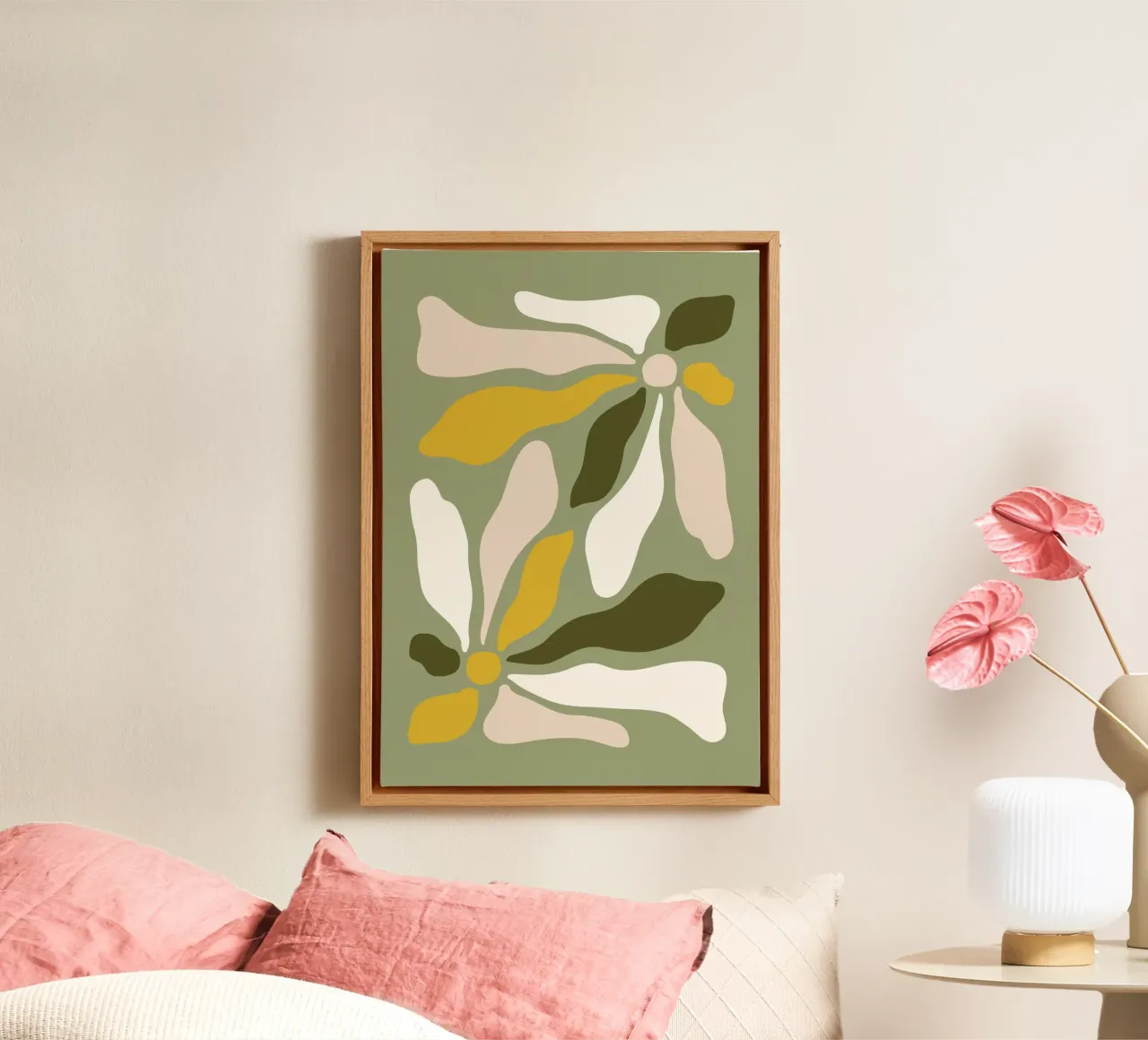 Abstract Floral Dance tela con Cornice a cassetta da vintageshop