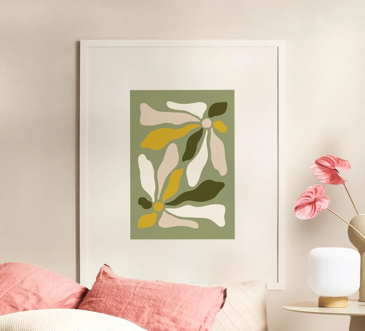 Abstract Floral Dance poster con telaio in plastica da vintageshop