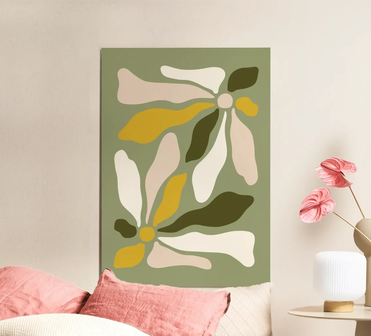 Abstract Floral Dance poster con telaio in plastica da vintageshop